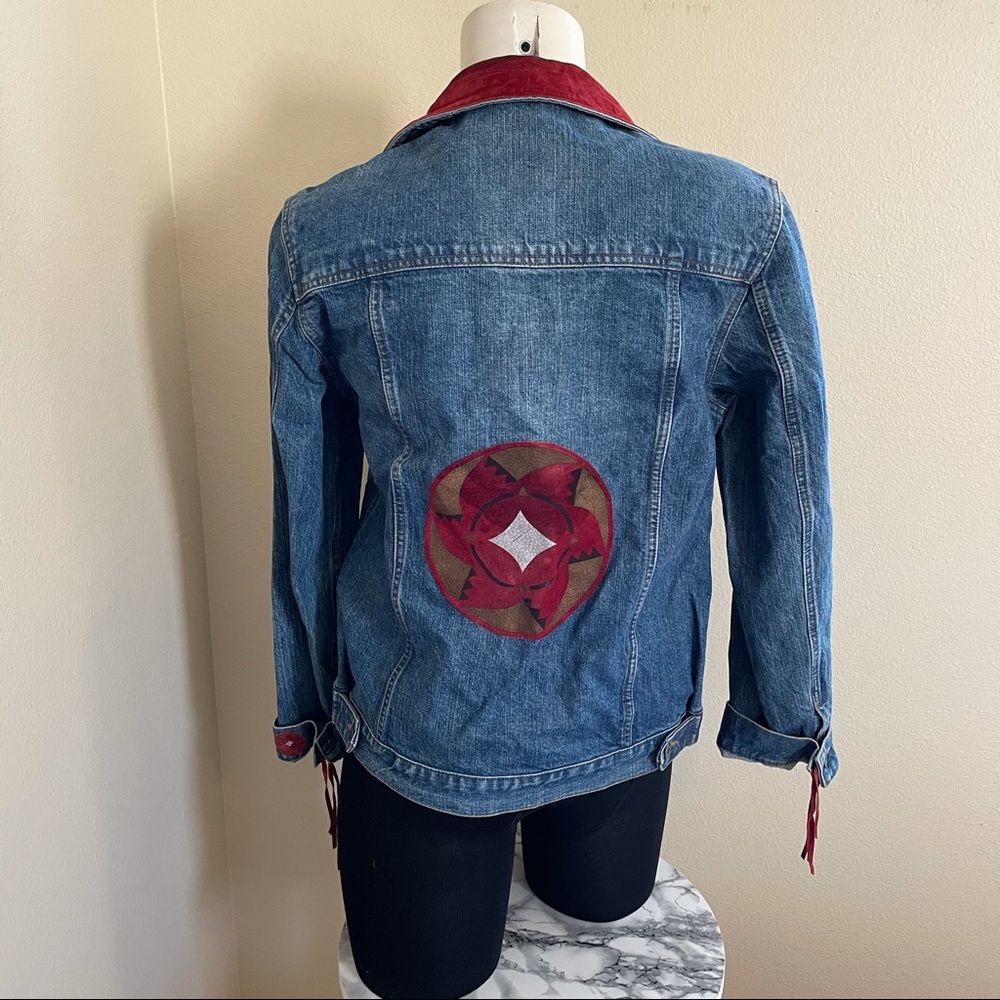 Santa Fe southwest jean jacket embroidered- Sundance Catalog style Johnny
